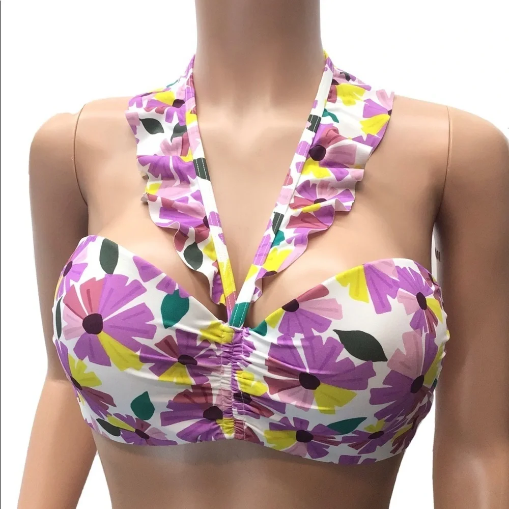 2pc Kate Spade White Floral Cruise Convertible Bikini Set